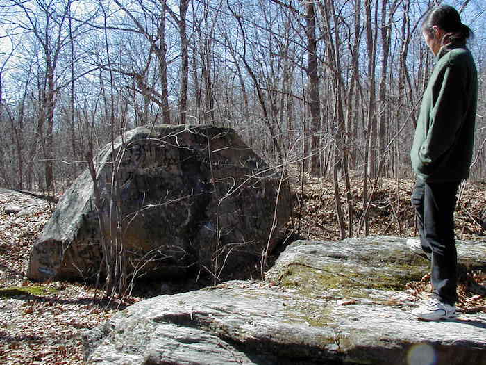 Kayomi gazes upon Cobble Rock, 2005.