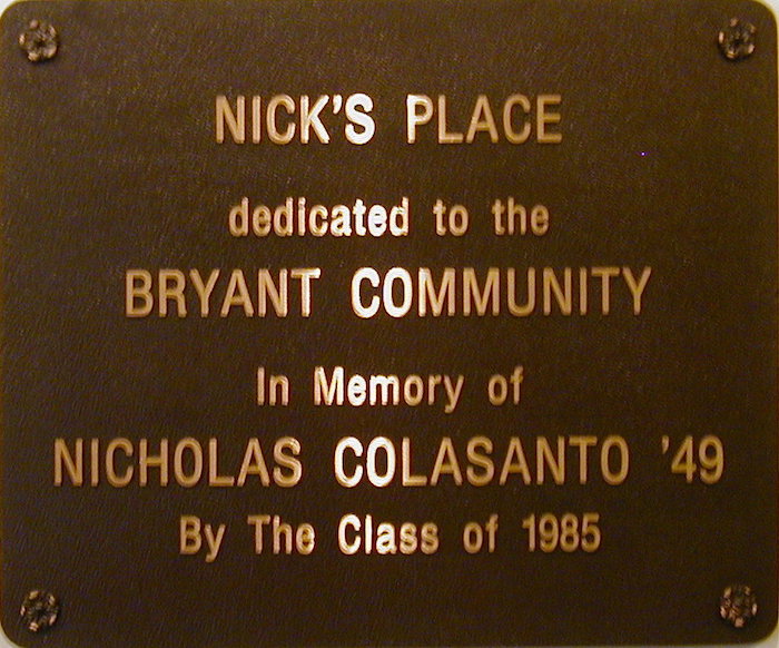 Room dedication plaque, 2001.
