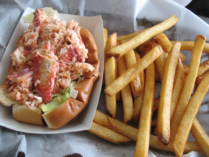 Lobster roll and French fries