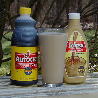 Autocrat and Eclipse bottles, glass of coffee milk, 2003