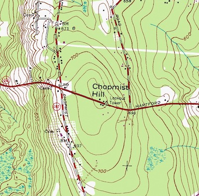 Topo map of Chopmist Hill