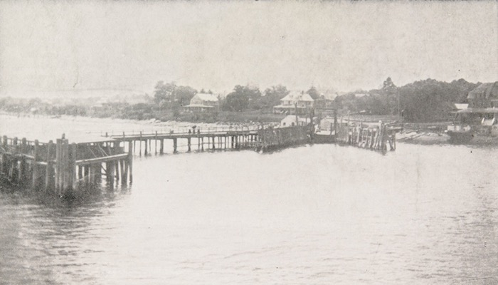 Postcard view of Saunderstown ferry landing, circa 1900-'07.