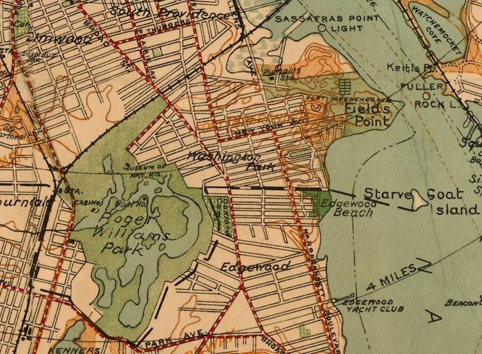 Map showing location of Fort Independence, 1909.