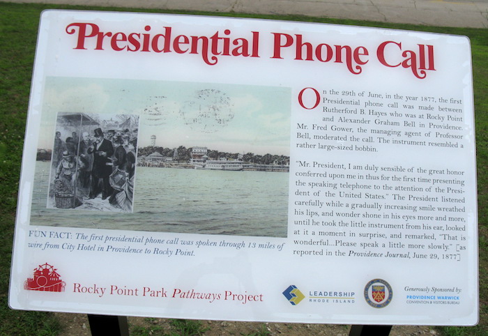 Rocky Point phone call historicakl marker, 2017.