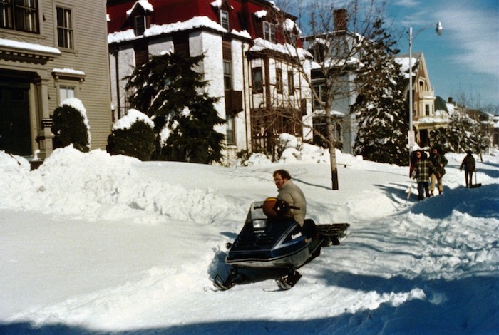 Snowmobile, Providence East Side, February 1978