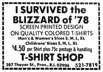 Ad for commemorative t-shirts, 1978