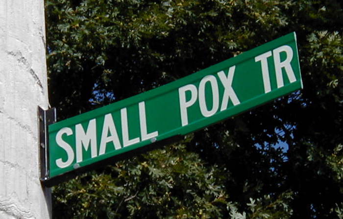 Street sign, Small Pox Trail, 2002.