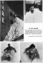 Climbing and sliding down a snow pile, Providence, February 10, 1978
